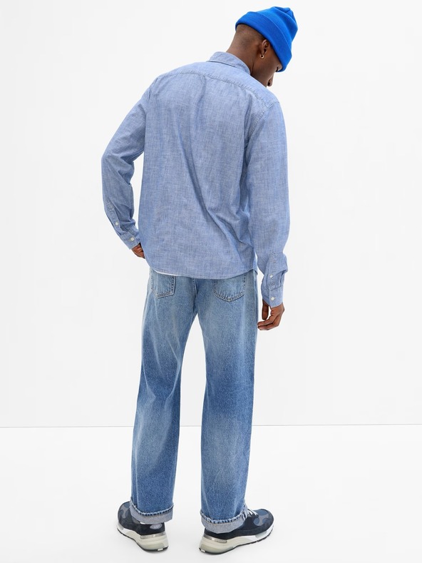 GAP Chambray πουκάμισο με μακριά μανίκια GAP