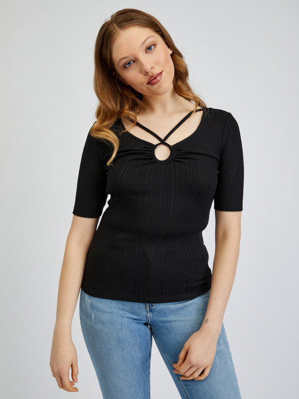 Orsay Μαύρο γυναικείο μπλουζάκι ORSAY