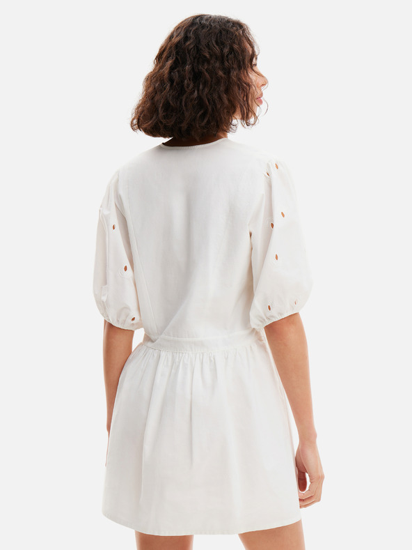 Desigual Λευκό Desigual Lombard Γυναικείο μίνι φόρεμα