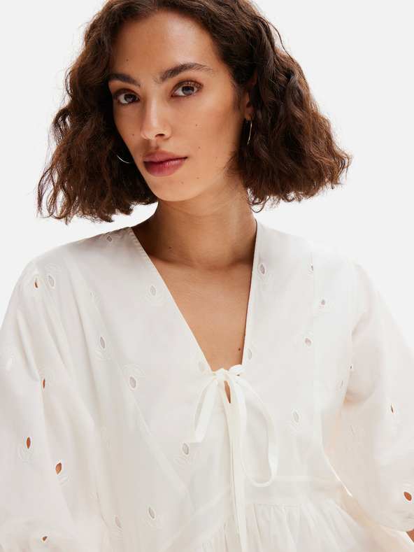 Desigual Λευκό Desigual Lombard Γυναικείο μίνι φόρεμα