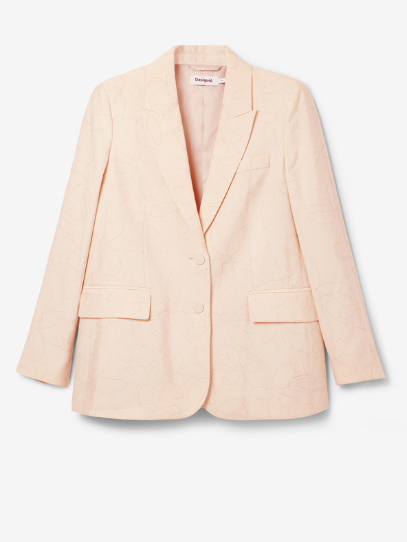 Desigual Βερικοκί γυναικείο floral μπουφάν Elbert της Desigual