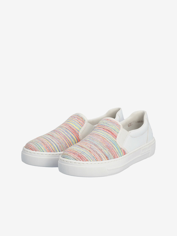 Rieker Λευκά γυναικεία slip on παπούτσια Rieker