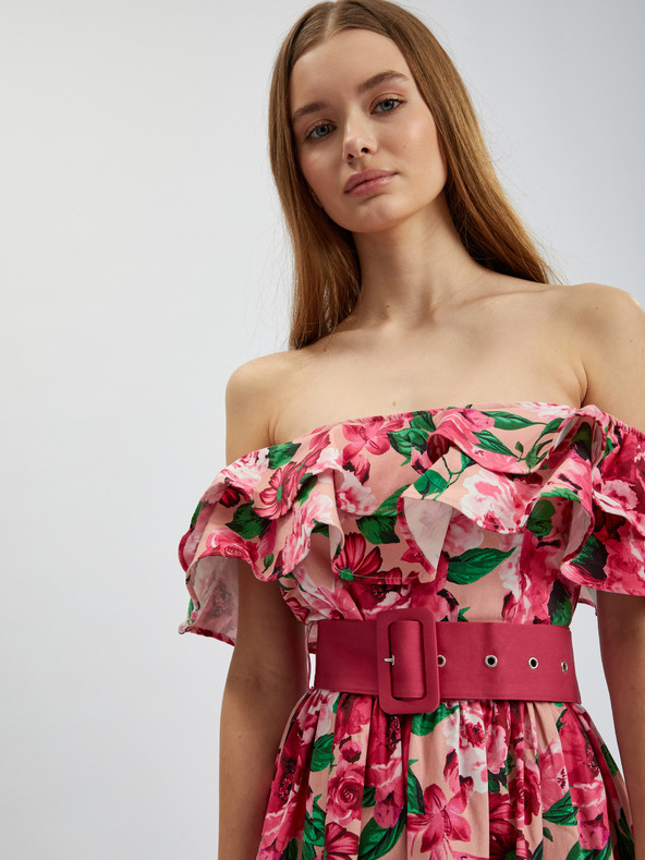 Orsay Σκούρο ροζ γυναικείο φλοράλ φόρεμα ORSAY