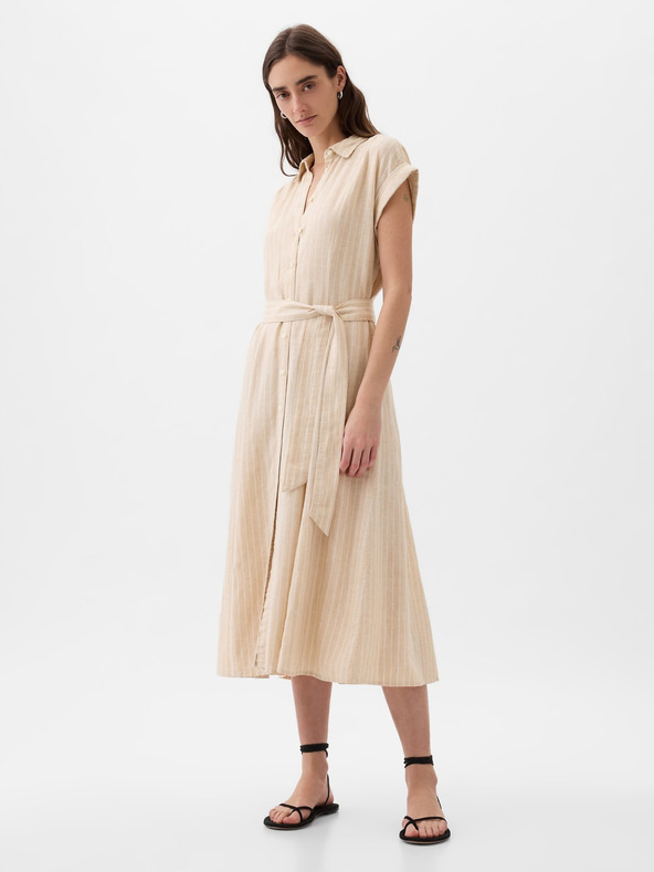 GAP Linen Shirt Midi Dress GAP