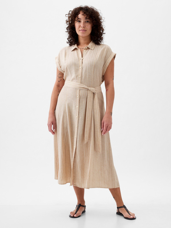 GAP Linen Shirt Midi Dress GAP