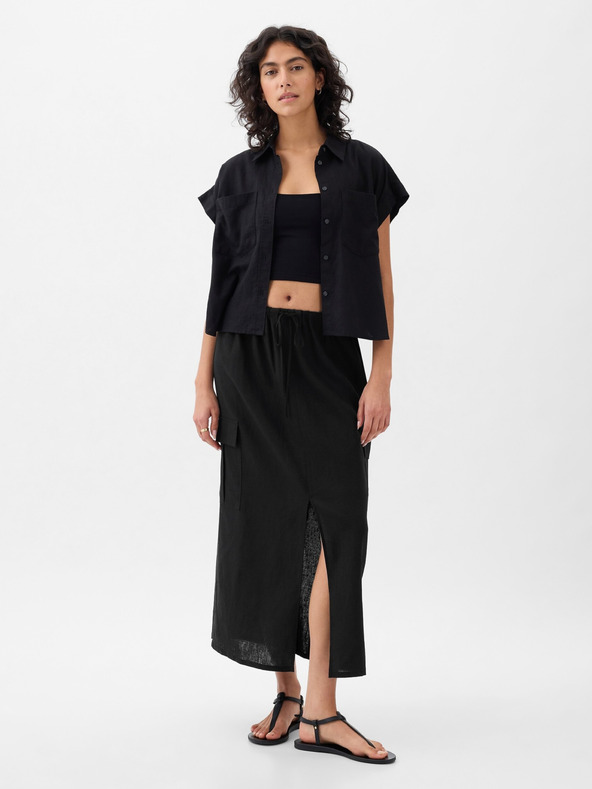 GAP Λινή midi φούστα Utility GAP