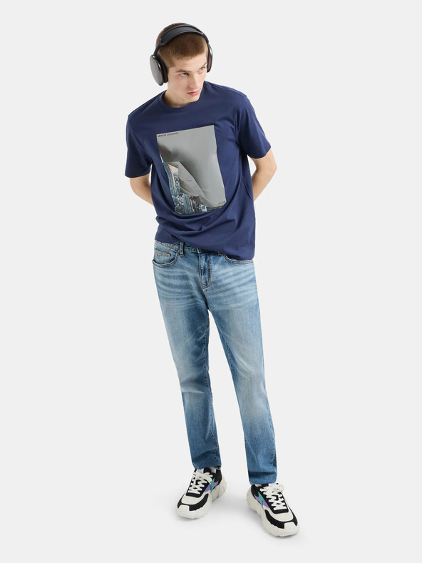 Armani Exchange Μπλε ανδρικό μπλουζάκι Armani Exchange