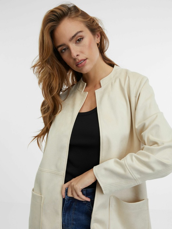 Orsay Μπεζ δερμάτινο γυναικείο μπουφάν ORSAY