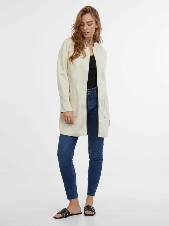 Orsay Μπεζ δερμάτινο γυναικείο μπουφάν ORSAY