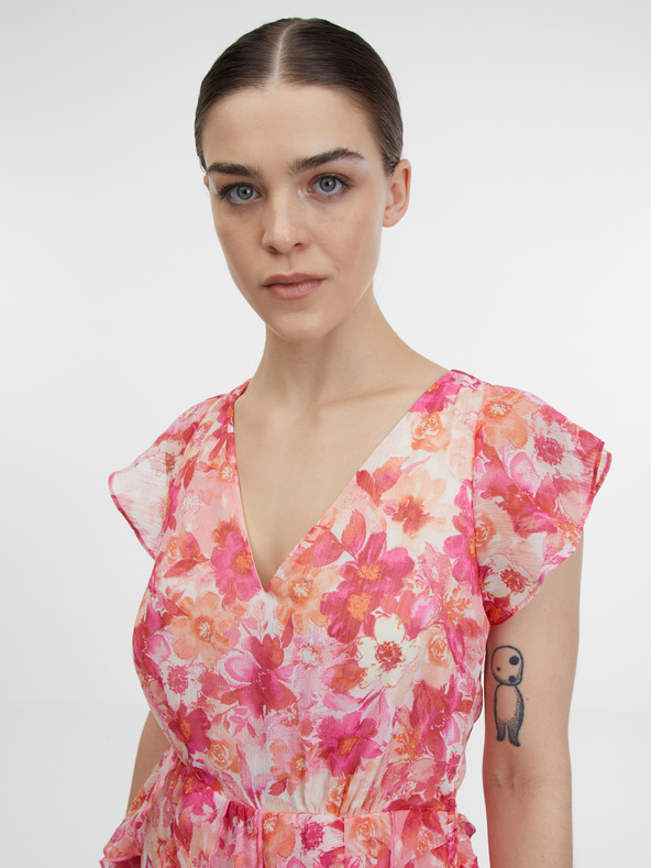 Orsay Ροζ γυναικείο φλοράλ μάξι φόρεμα ORSAY