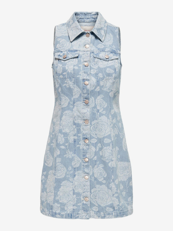 ONLY Γυναικείο γαλάζιο φόρεμα ONLY Zindy Zindy με τζιν πουκάμισο