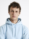 Celio Ανοιχτό μπλε ανδρικό φούτερ Celio Vesix με κουκούλα