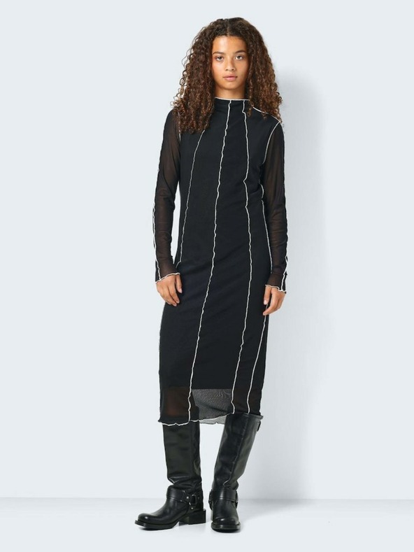 Noisy May Μαύρο γυναικείο μίντι φόρεμα Noisy May Carrie