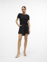 Vero Moda Μαύρο γυναικείο σορτσάκι από λινό ύφασμα Vero Moda Linn
