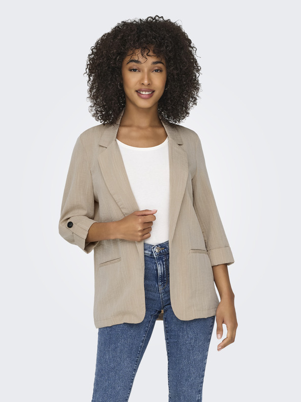 ONLY Μπεζ γυναικείο ριγέ μπουφάν ΜΟΝΟ Marsa