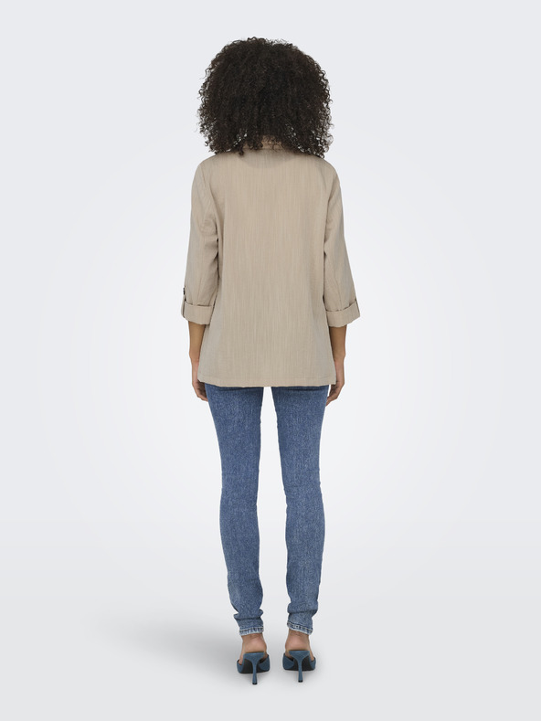 ONLY Μπεζ γυναικείο ριγέ μπουφάν ΜΟΝΟ Marsa