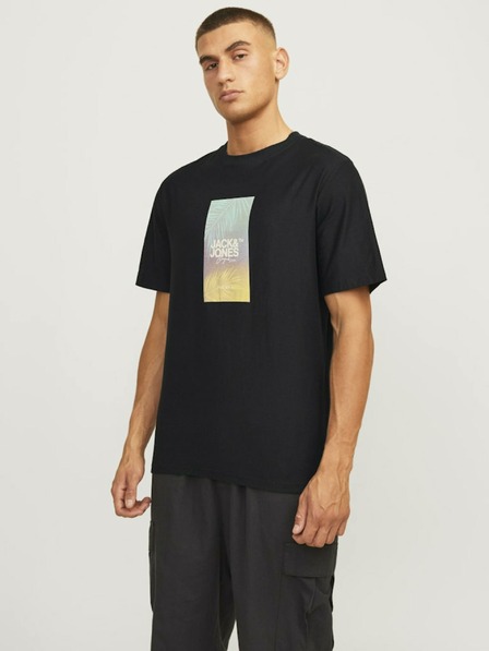 Jack & Jones Μαύρο ανδρικό T-Shirt Jack & Jones Aruba