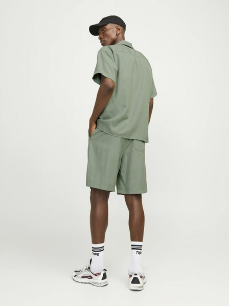 Jack & Jones Πράσινο ανδρικό κοντομάνικο πουκάμισο Jack & Jones Aaron
