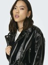 ONLY Μαύρο γυναικείο δερμάτινο μπουφάν ONLY Simone