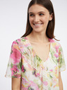 Orsay Ροζ και λευκή γυναικεία φλοράλ μπλούζα ORSAY