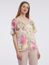 Orsay Ροζ και λευκή γυναικεία φλοράλ μπλούζα ORSAY