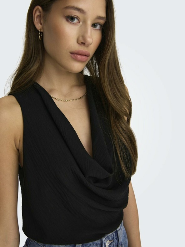 ONLY Μαύρη γυναικεία μπλούζα ΜΟΝΟ Mette