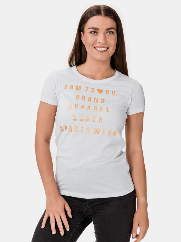 Sam 73 Λευκό γυναικείο τυπωμένο μπλουζάκι SAM 73 Penny