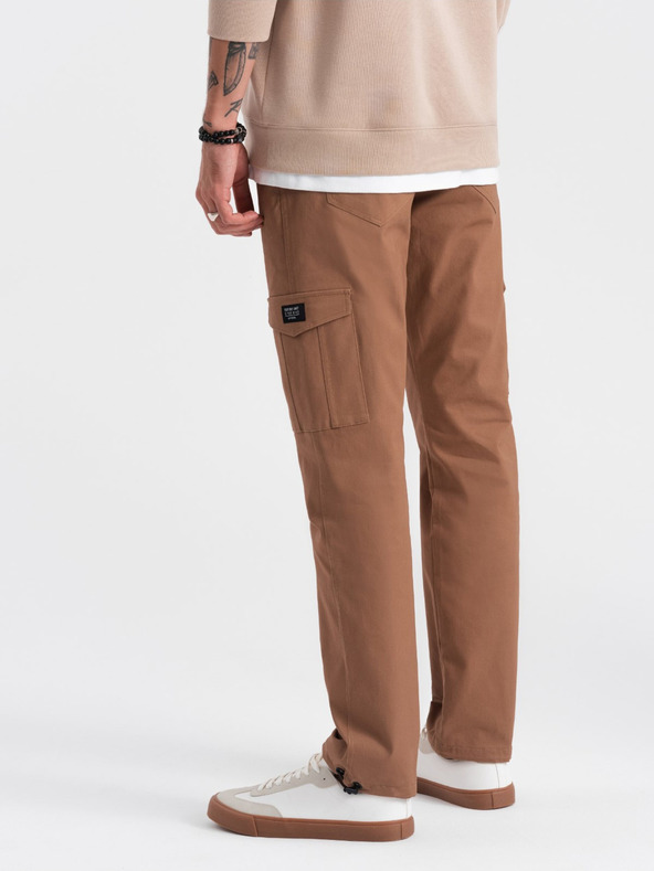 Ombre Clothing Καφέ ανδρικό παντελόνι Cargo Ombre Clothing