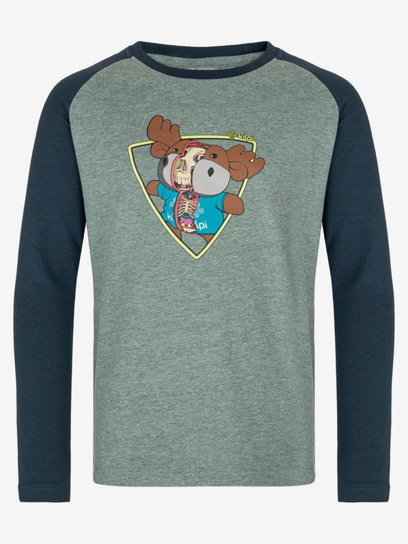 Kilpi Μπλε και πράσινο βαμβακερό μακρυμάνικο μπλουζάκι για αγόρια Kilpi SONIER