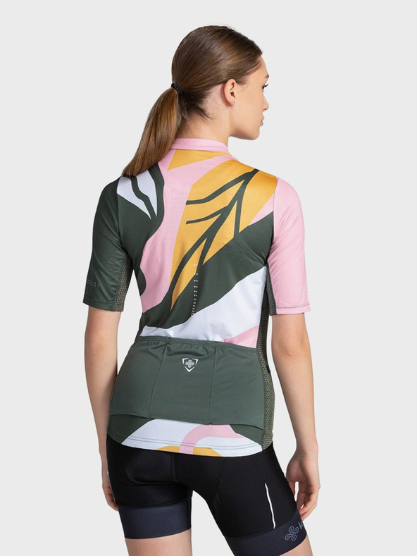 Kilpi Πράσινο και ροζ γυναικείο αθλητικό μπλουζάκι με φερμουάρ Kilpi RITAEL