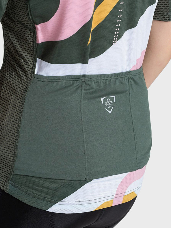 Kilpi Πράσινο και ροζ γυναικείο αθλητικό μπλουζάκι με φερμουάρ Kilpi RITAEL