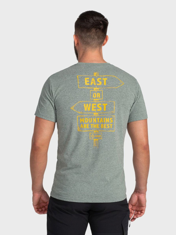 Kilpi Πράσινο ανδρικό μπλουζάκι με τυπωμένη πλάτη Kilpi BANDE