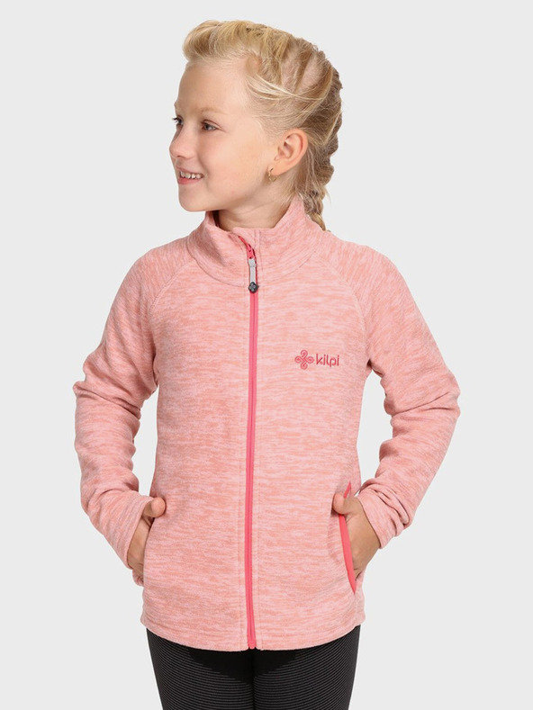 Kilpi Ροζ κοριτσίστικο fleece φούτερ με κουκούλα και φερμουάρ Kilpi ALACANT