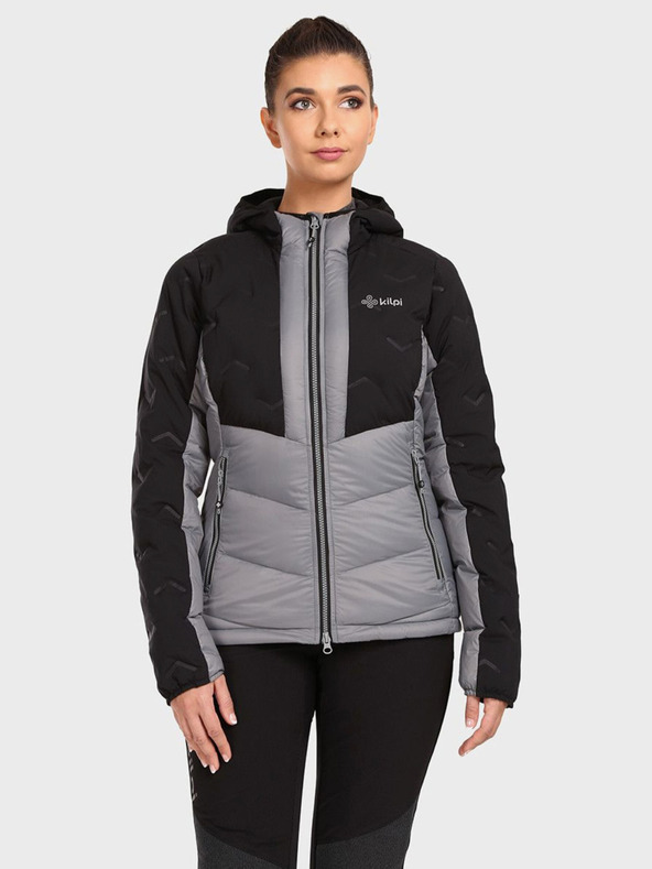 Kilpi Μαύρο και γκρι γυναικείο χειμερινό καπιτονέ μπουφάν Kilpi TEVERY