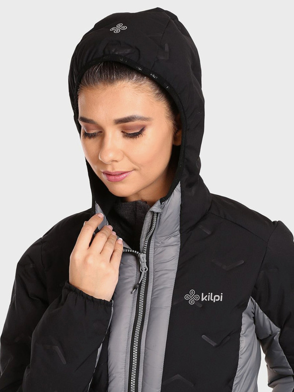 Kilpi Μαύρο και γκρι γυναικείο χειμερινό καπιτονέ μπουφάν Kilpi TEVERY