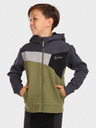 Kilpi KILPI PREDA γκρι-πράσινη φούτερ με φερμουάρ για αγόρια