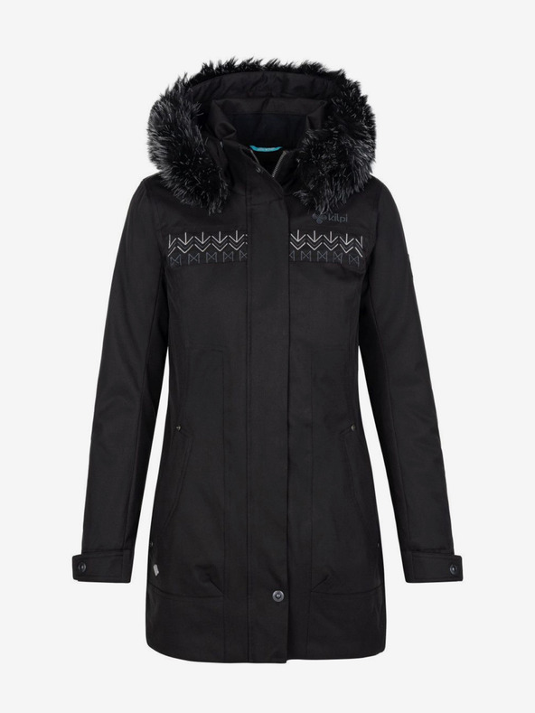 Kilpi Μαύρο γυναικείο χειμερινό παλτό Kilpi PERU-W