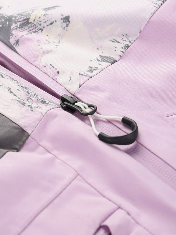 ALPINE PRO Γκρι και μοβ γυναικείο μπουφάν σκι με μεμβράνη PTX ALPINE PRO Uzera