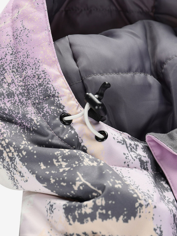 ALPINE PRO Γκρι και μοβ γυναικείο μπουφάν σκι με μεμβράνη PTX ALPINE PRO Uzera