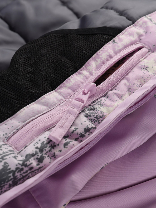 ALPINE PRO Γκρι και μοβ γυναικείο μπουφάν σκι με μεμβράνη PTX ALPINE PRO Uzera