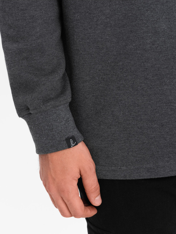 Ombre Clothing Γκρι ανδρικό φούτερ με βασικό γιακά Ombre Clothing