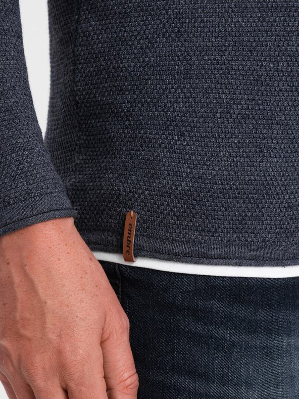 Ombre Clothing Σκούρο μπλε ανδρικό πουλόβερ Ombre ρούχα