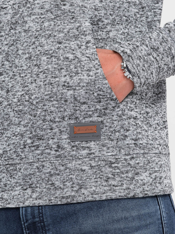 Ombre Clothing Γκρι Ανδρικό μπλουζάκι με κουκούλα από μπριζόλα Ombre Clothing