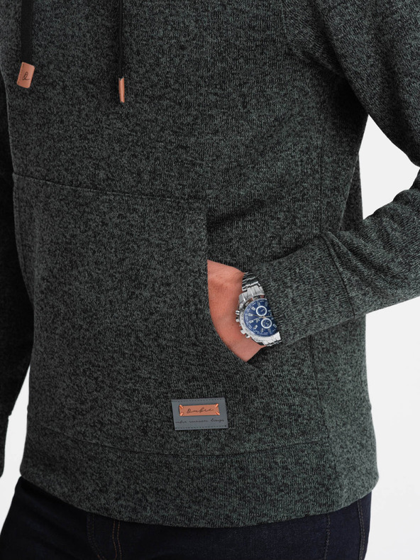 Ombre Clothing Σκούρο πράσινο ανδρικό brindle φούτερ με κουκούλα Ombre Clothing