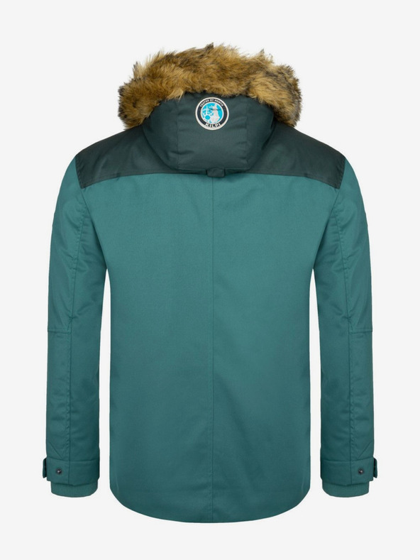 Kilpi Πετρόλ ανδρικό χειμερινό μπουφάν με faux γούνα Kilpi ALPHA