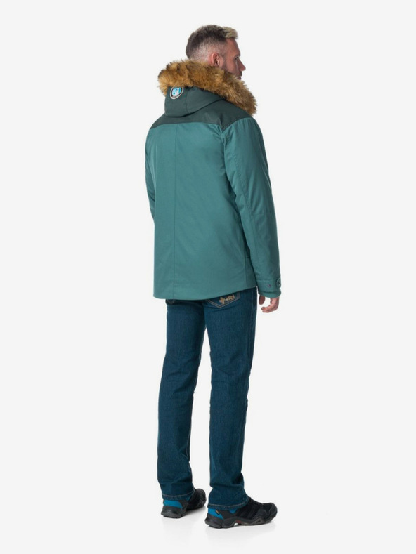 Kilpi Πετρόλ ανδρικό χειμερινό μπουφάν με faux γούνα Kilpi ALPHA