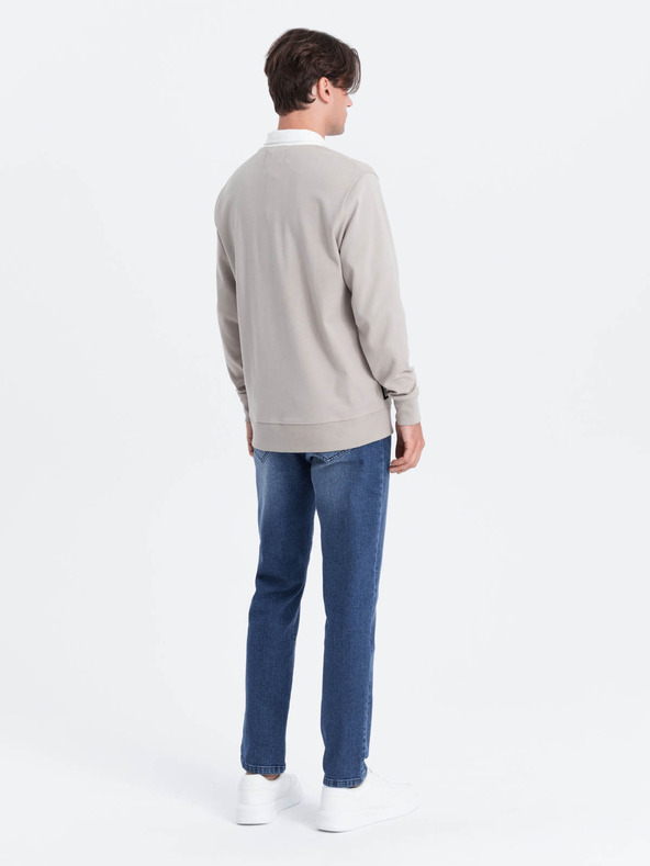 Ombre Clothing Ανοιχτό γκρι Ανδρικό κολάρο φούτερ φούτερ Ombre Ρούχα