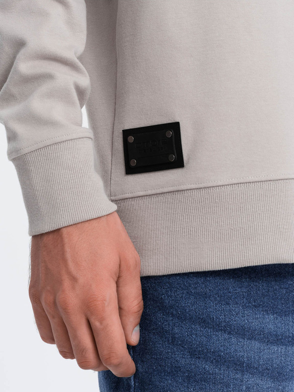 Ombre Clothing Ανοιχτό γκρι Ανδρικό κολάρο φούτερ φούτερ Ombre Ρούχα