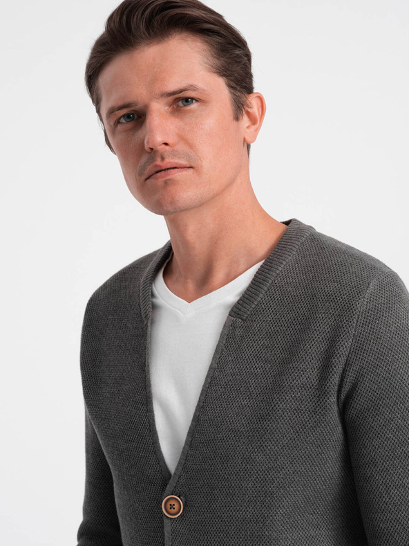 Ombre Clothing Γκρι ανδρική ζακέτα με τσέπες Ombre Clothing