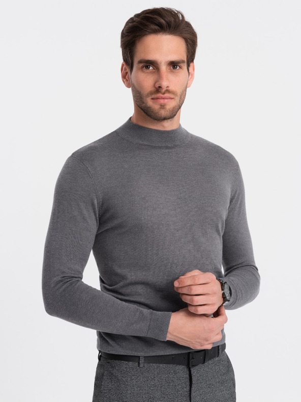 Ombre Clothing Γκρι ανδρική βασική ζακέτα με όρθιο γιακά Ombre Clothing